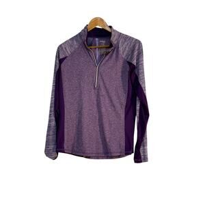 Danskin Now Dri-More Quarter zip purple pullover